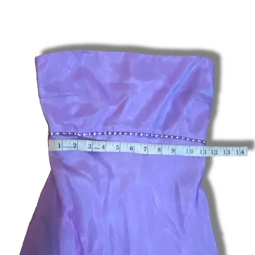 Vintage 90s/00s strapless lilac prom dress - image 2