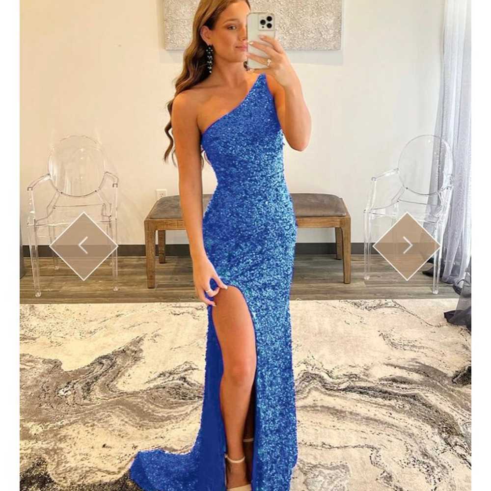 royal blue sequin prom dress size 4 - image 6