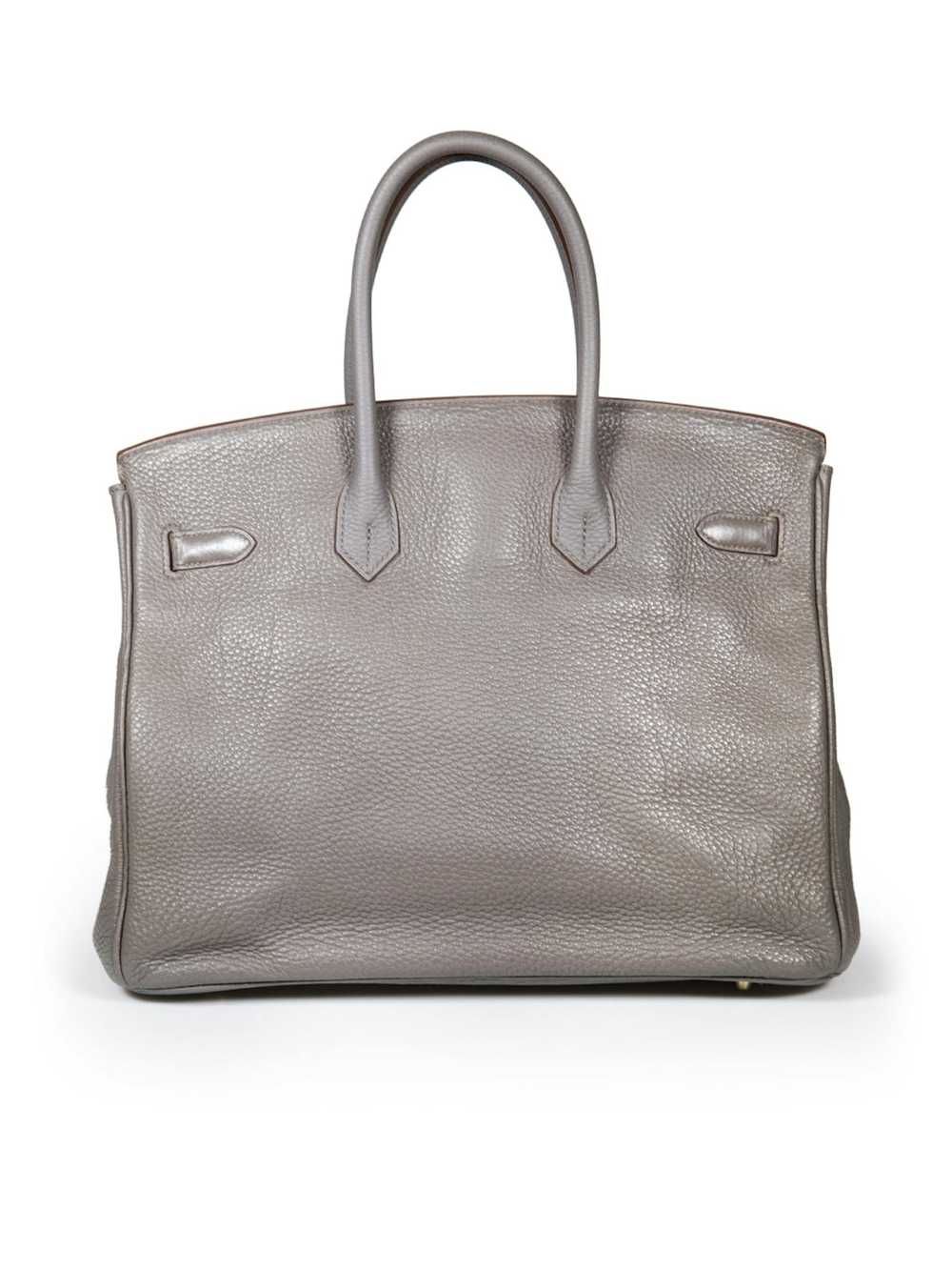 Hermes 2012 Grey Leather Birkin 35 Etain Togo GHW… - image 3