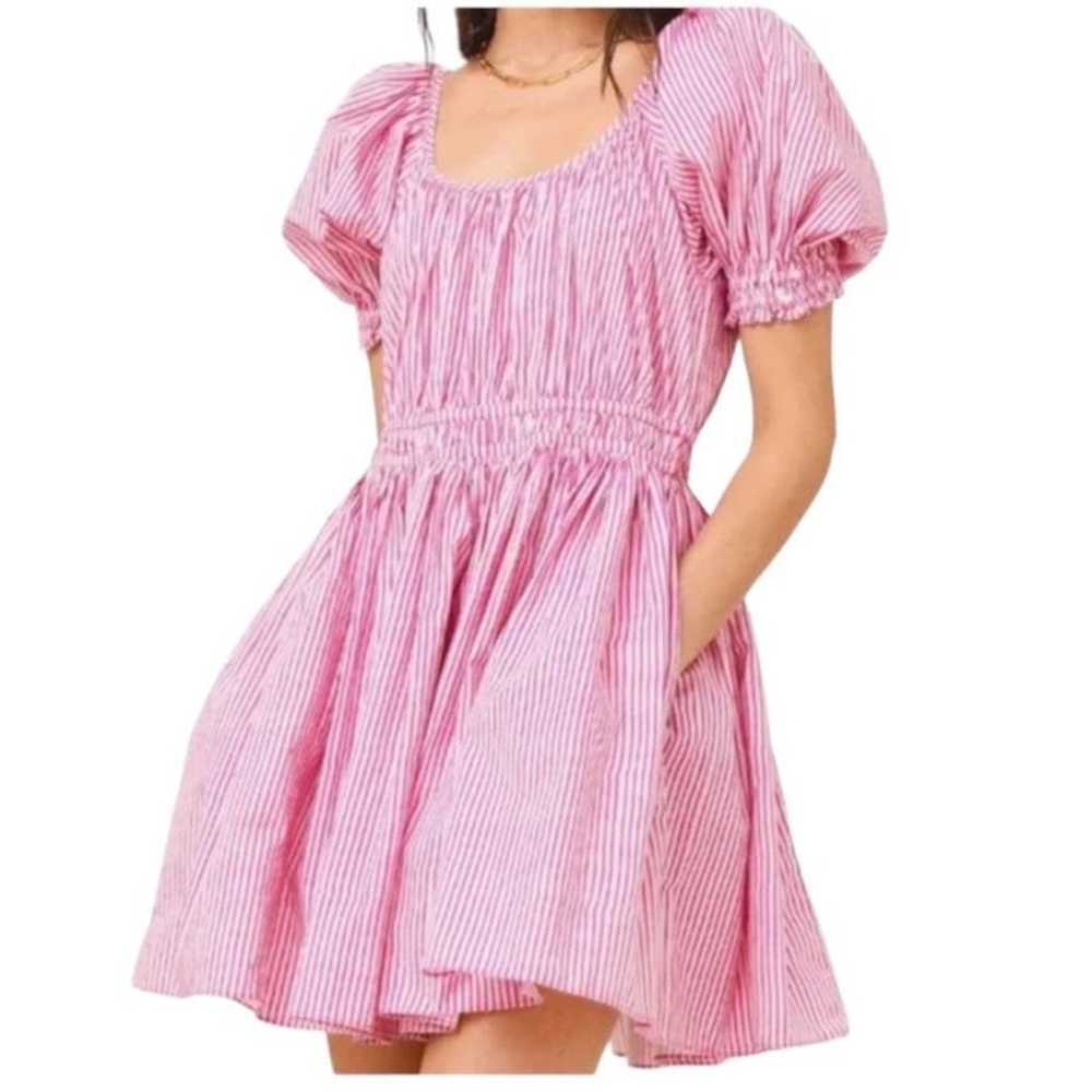 Rhode Anika Puff Sleeve Mini Dress In Pink Jaipur… - image 2