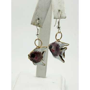 Enamelled fish earrings - Gem