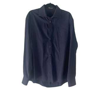 Bugatchi Bugatchi XL Blue Black Shape Fit Stripe … - image 1