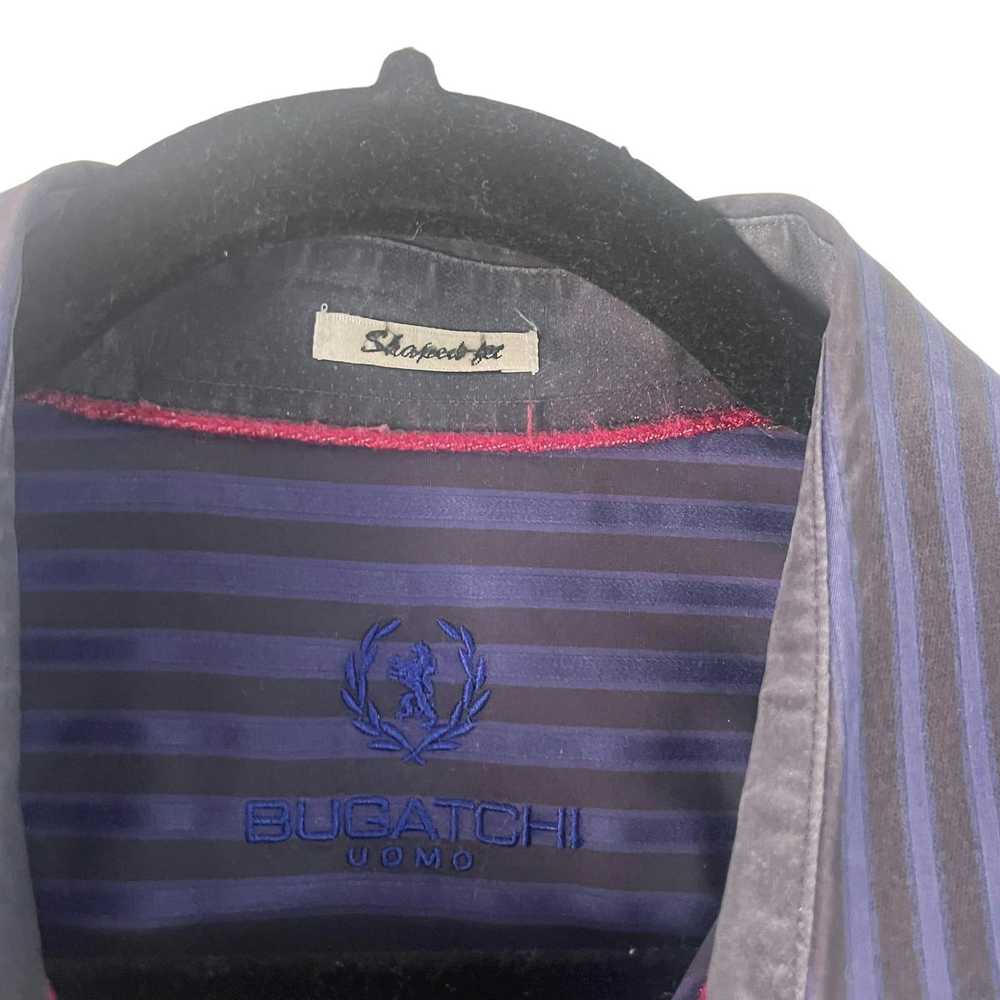 Bugatchi Bugatchi XL Blue Black Shape Fit Stripe … - image 4