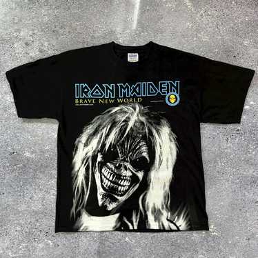 vintage IRON MAIDEN Brave New World tour wear 90s 80s rare t shirt Size M-L  rock