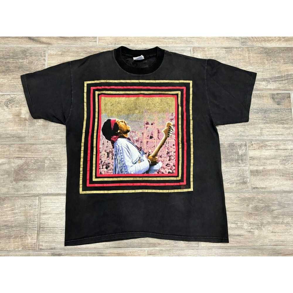 Hanes Vintage 90s Jimi Hendrix T-Shirt Woodstock … - image 1