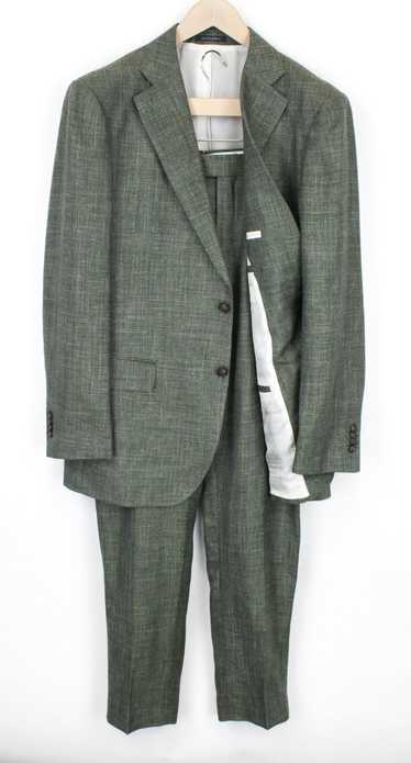 Suitsupply LAZIO UK48R Green Slim Fit Lined Wool S