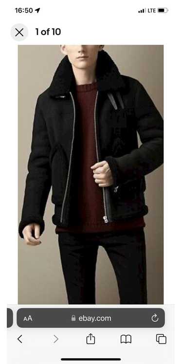 Burberry Authentic Burberry Shearling Bomber Jacke