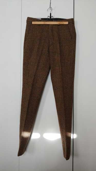 AMI Prince of Wales Check Tweed Wool Trousers