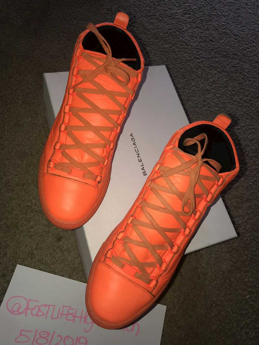 Balenciaga Neon Orange Balenciaga Arenas - image 1