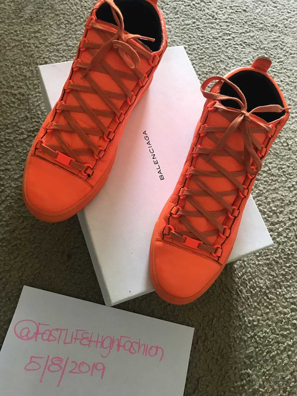 Balenciaga Neon Orange Balenciaga Arenas - image 2