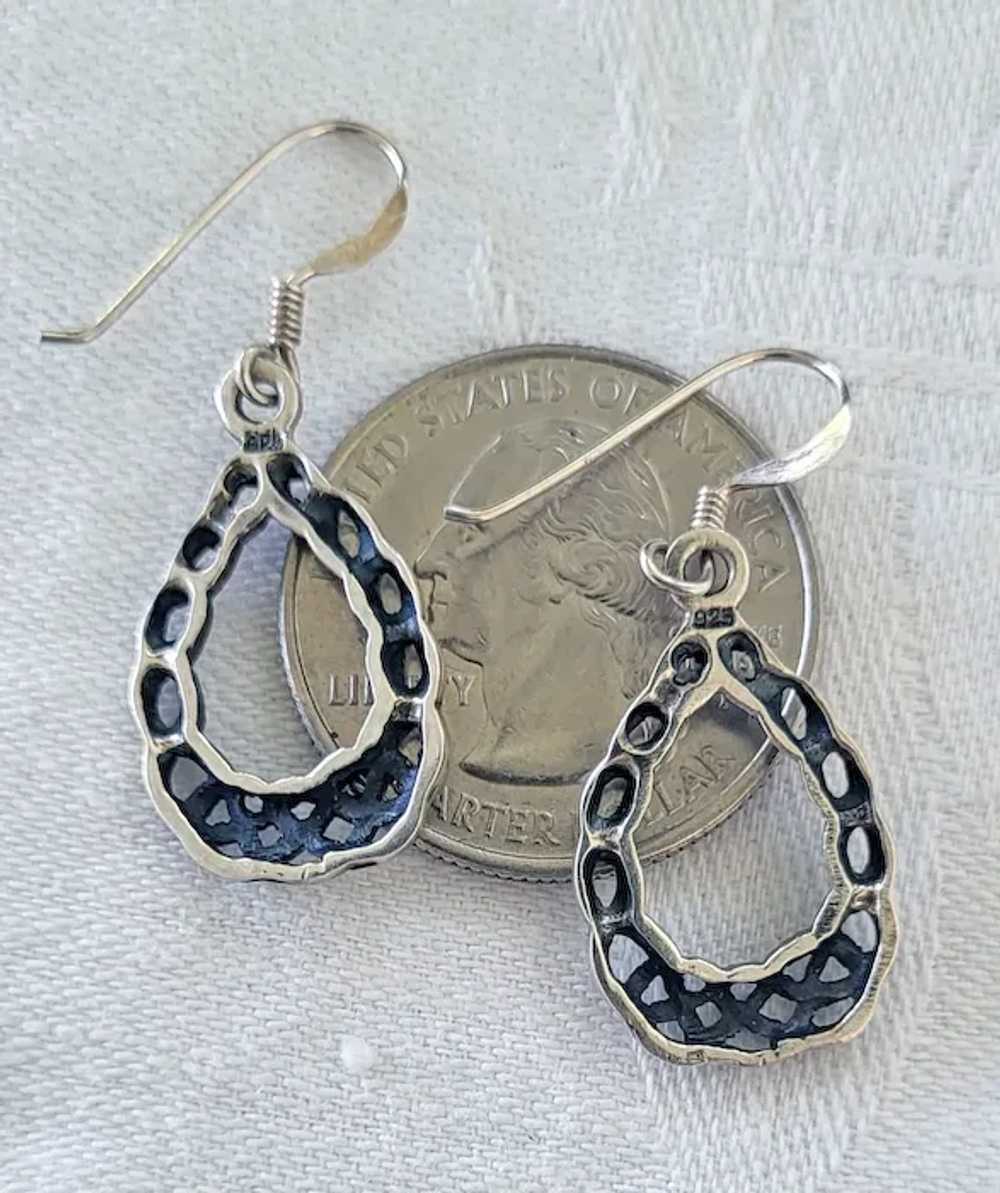 Pierced Sterling Silver Celtic Earrings Open Work… - image 2