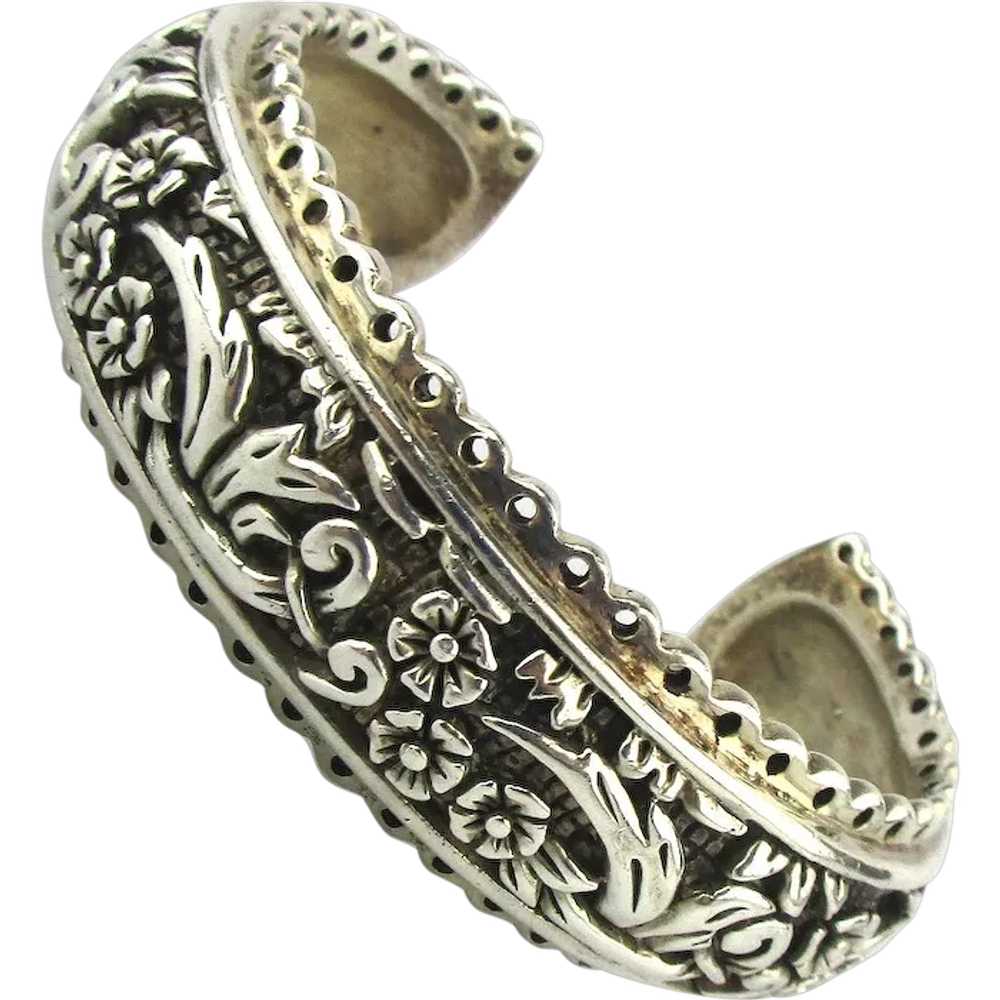 Vintage BARSE Sterling Silver Cuff Bracelet - A S… - image 1
