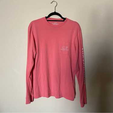 Vineyard Vines Pink Long Sleeve Whale Graphic Long