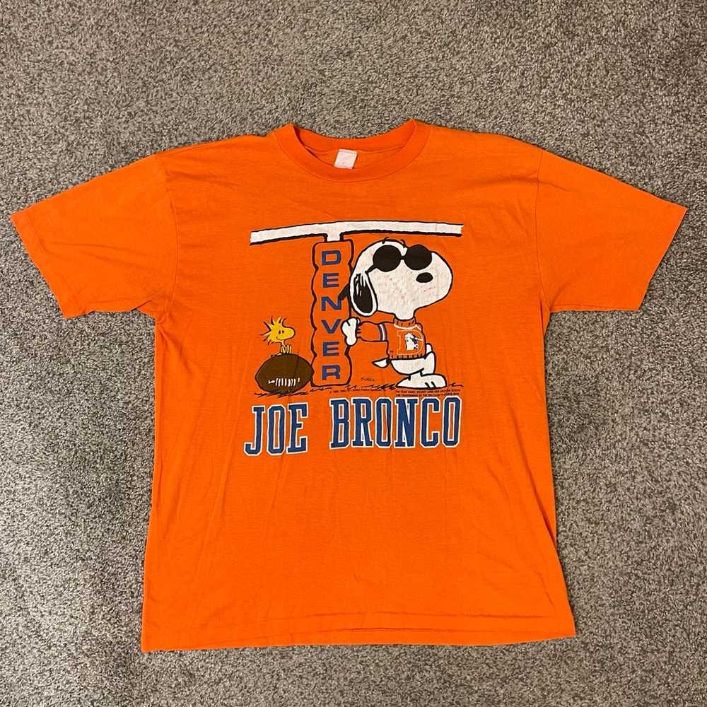 Vintage Joe Bronco Snoopy Broncos T-shirt - image 1