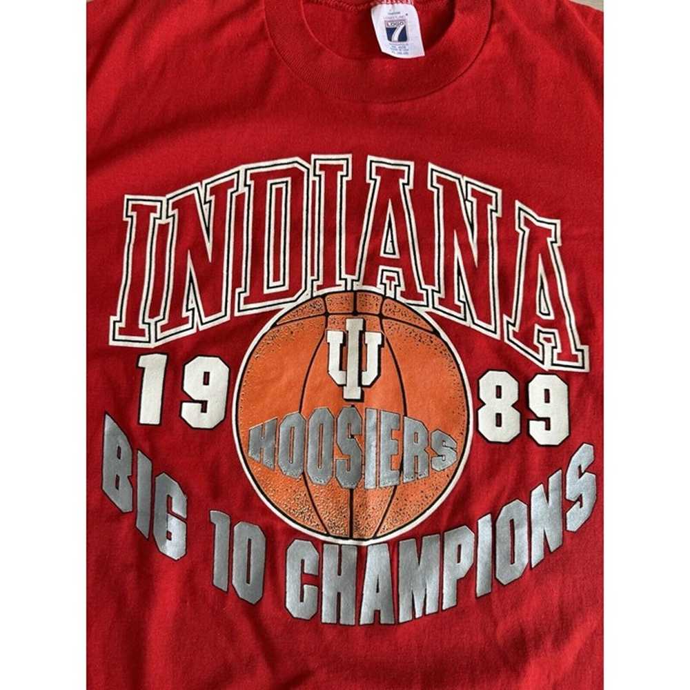 VINTAGE Indiana Hoosiers Shirt Men’s XL Red Singl… - image 2