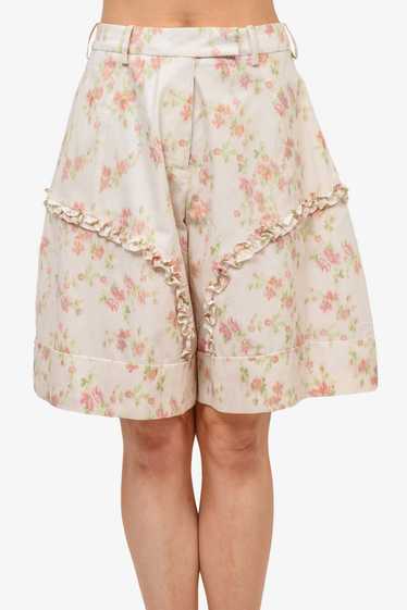 Simone Rocha Cream/Pink Floral Ruffle Shorts Size 