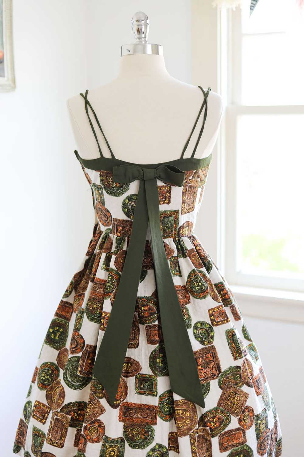 Vintage 1950s Dress - Incredible Cotton Brocade O… - image 10