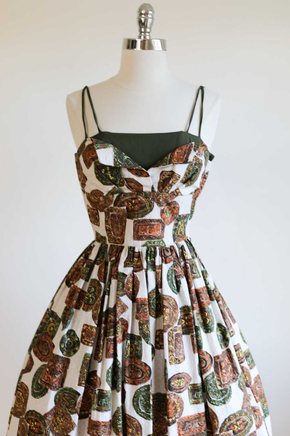 Vintage 1950s Dress - Incredible Cotton Brocade O… - image 2