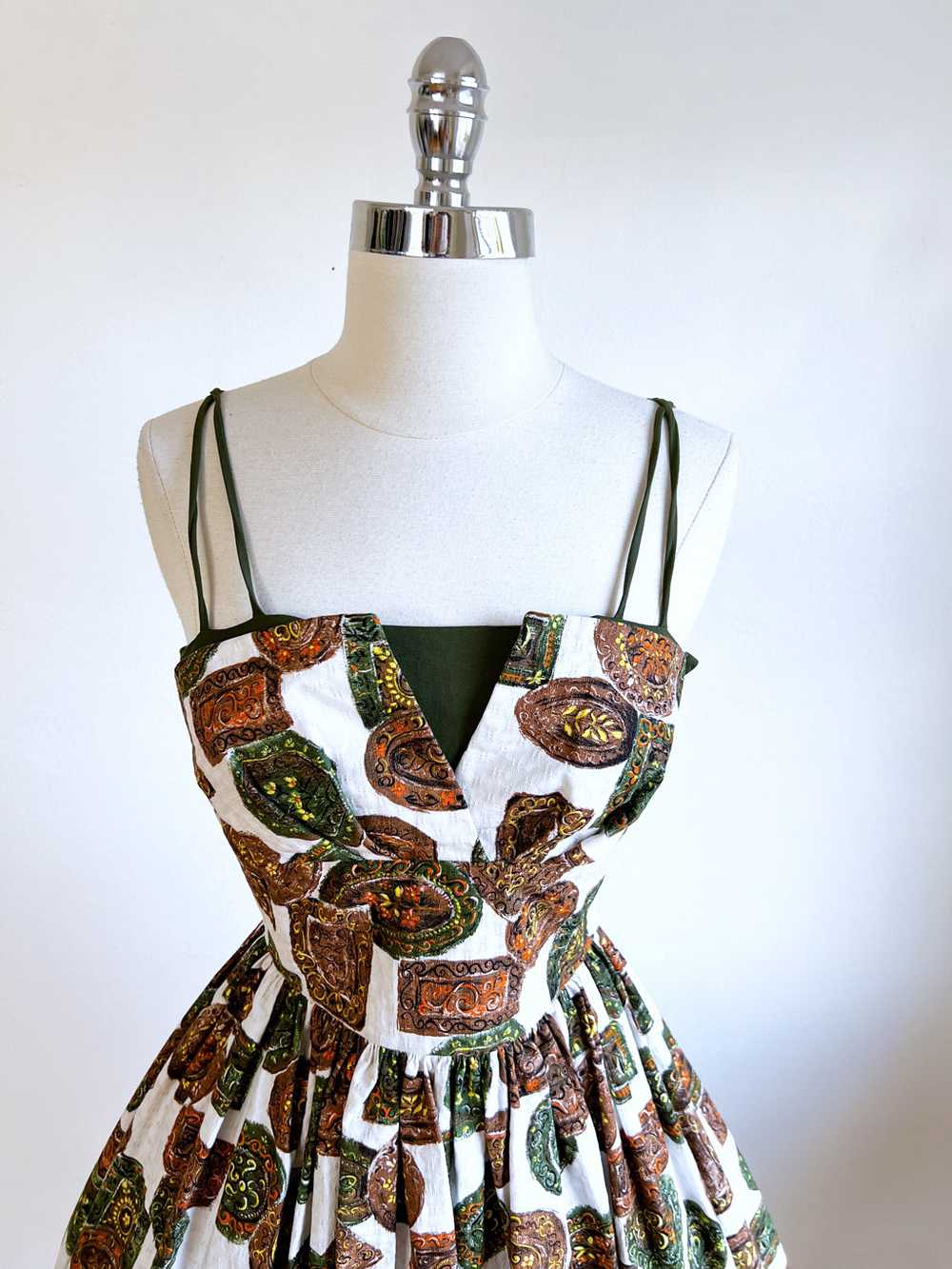 Vintage 1950s Dress - Incredible Cotton Brocade O… - image 5