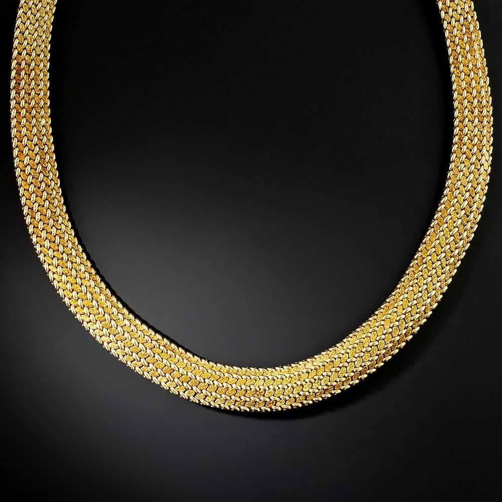Gold Woven Collar Necklace - image 2