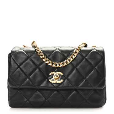 CHANEL Lambskin Resin Pearl Quilted Small Flap Bl… - image 1