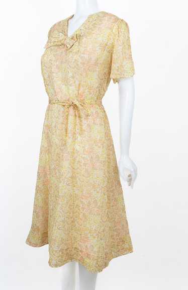 1940s Diaphanous Voile Day Dress