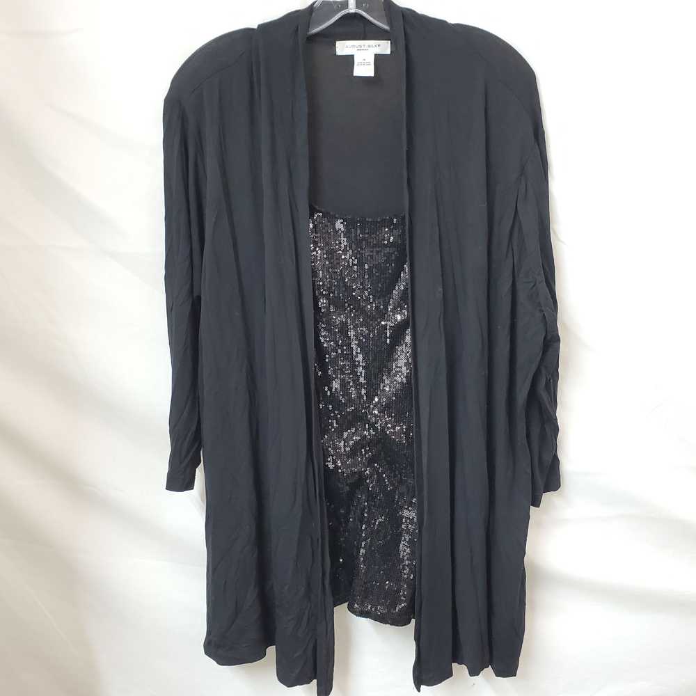 August Silk Women's Black Sequin Shirt, with Rayo… - image 1