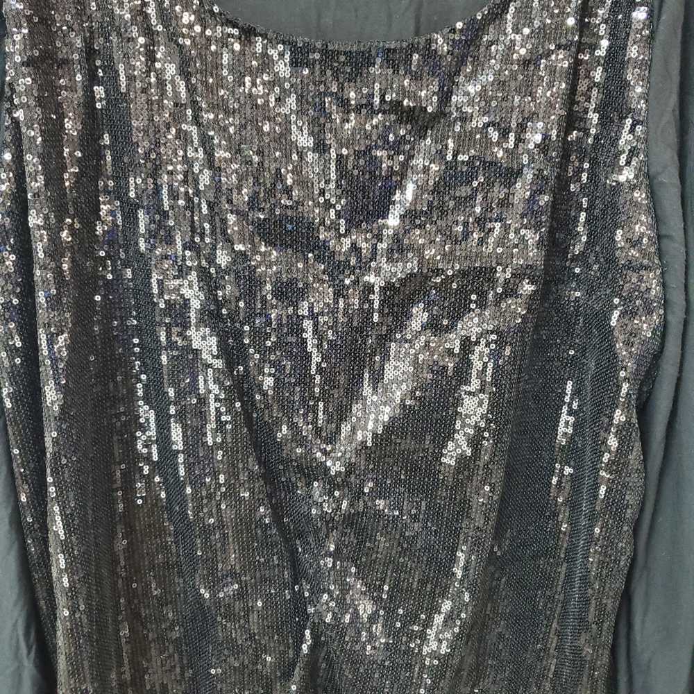 August Silk Women's Black Sequin Shirt, with Rayo… - image 3