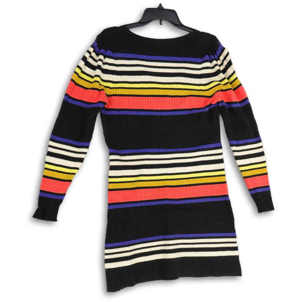 Free People Womens Multicolor Striped V-Neck Long… - image 2