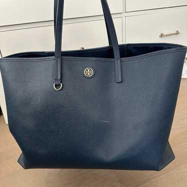 Tory Burch Navy Leather Tote - image 1