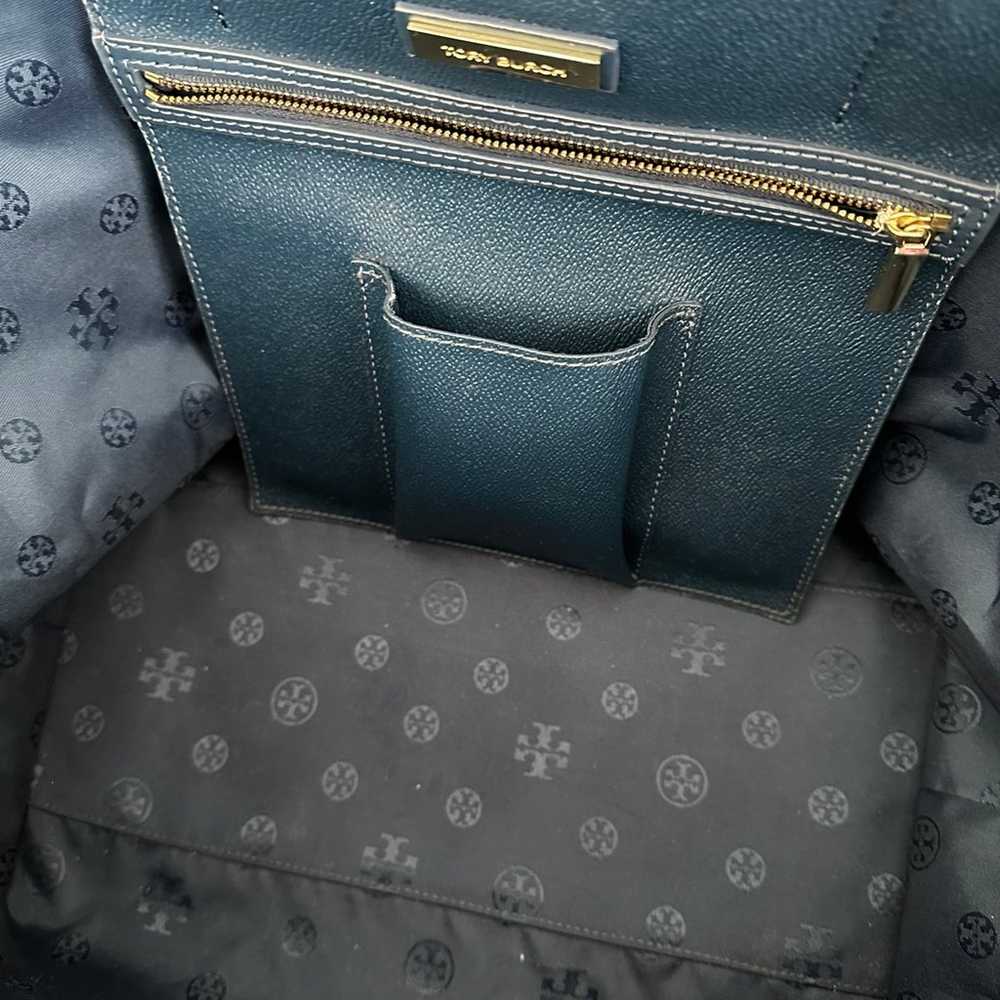 Tory Burch Navy Leather Tote - image 2