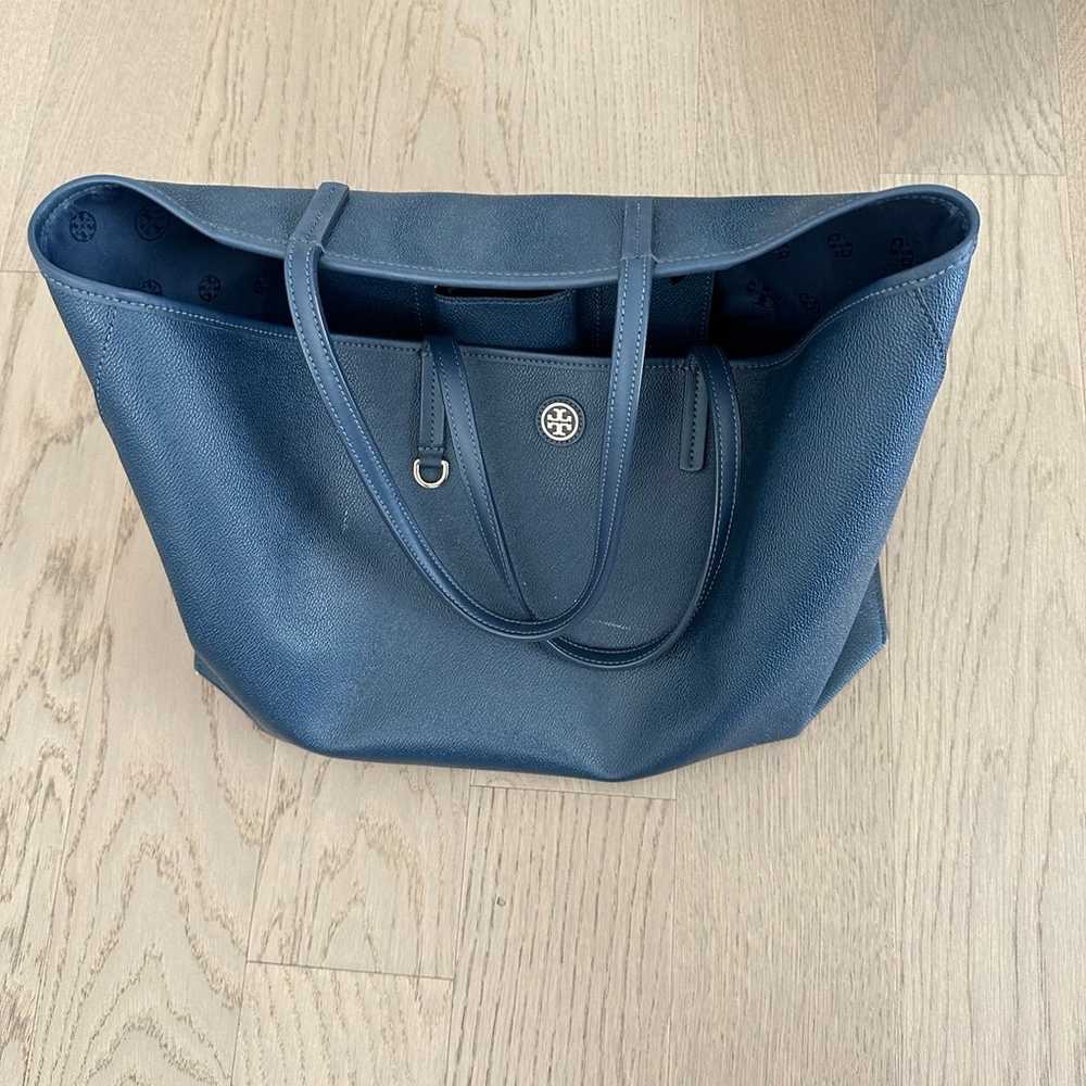 Tory Burch Navy Leather Tote - image 5