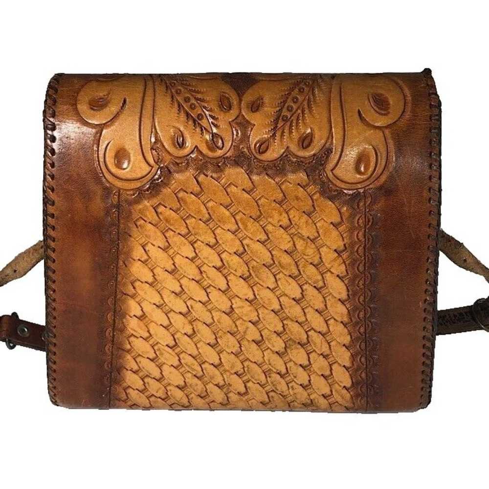 Vintage Clifton's Hand Tooled Leather Western Pur… - image 3