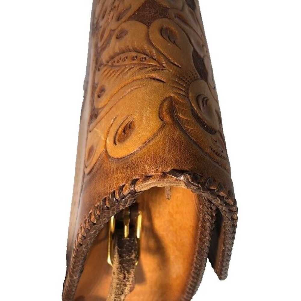Vintage Clifton's Hand Tooled Leather Western Pur… - image 5