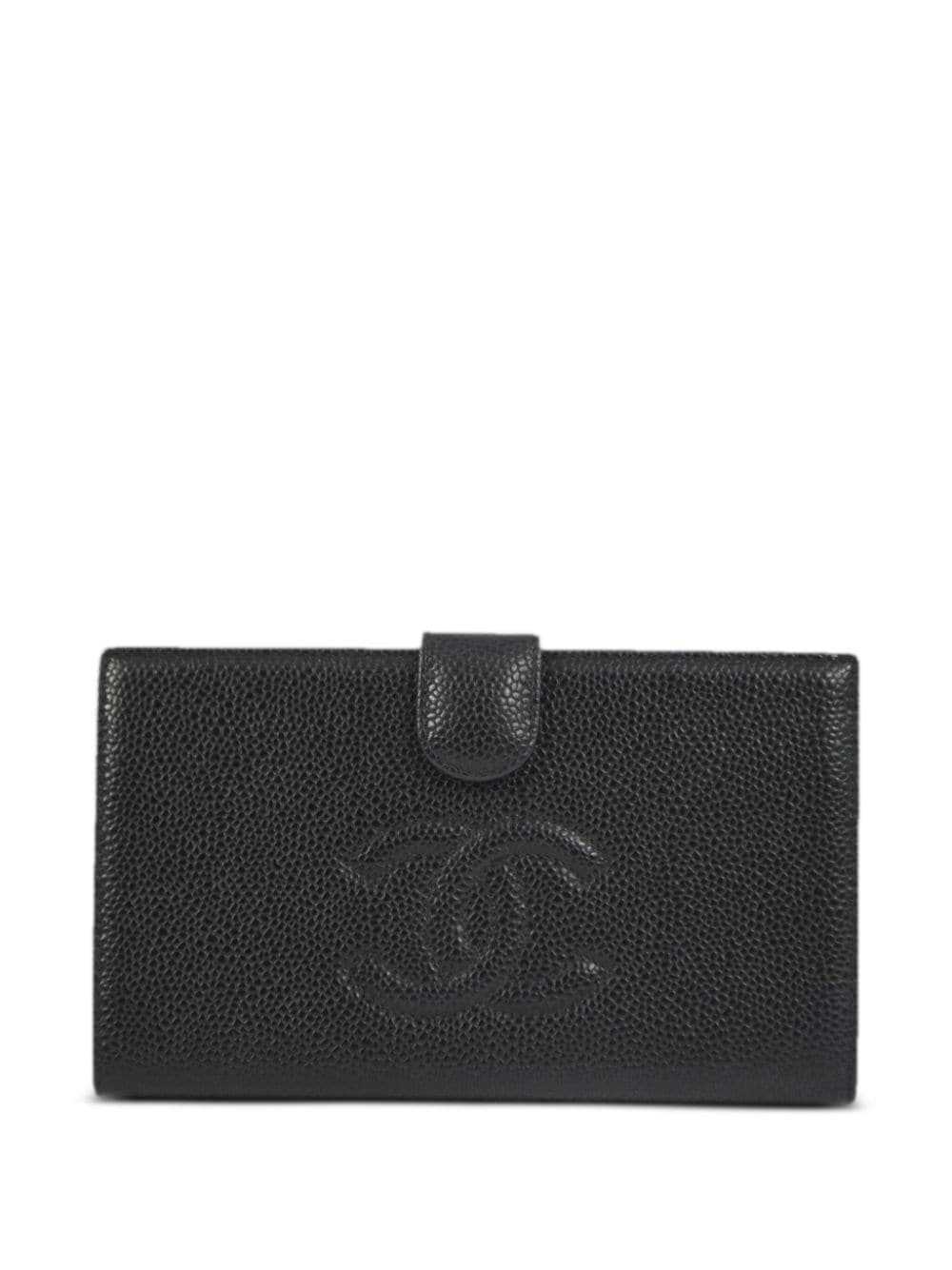 CHANEL Pre-Owned 2006 CC Long leather wallet - Bl… - image 1