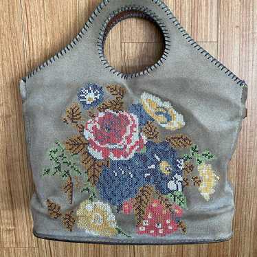 Patricia Nash Cross stitch handbag Medium Shopper - image 1