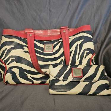 New Kish Zebra Design Handbag - Black