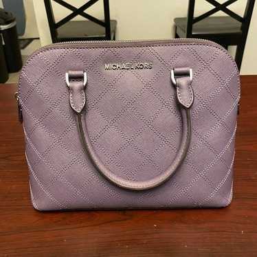 Michael Kors | Bags | Michael Kors Mercer Colorblock Genuine Leather Lilac  Purple Tote Purse | Poshmark