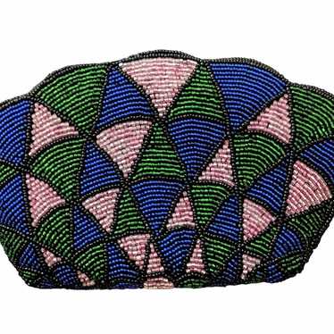 Vintage 80's Neiman Marcus Hand Beaded Shell Shap… - image 1
