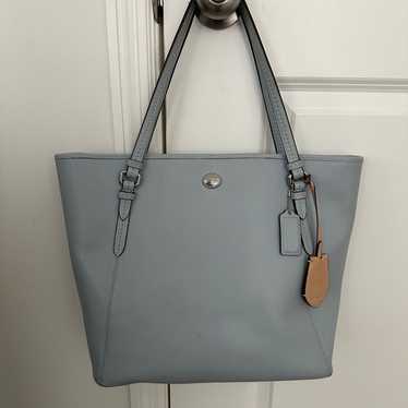 Coach Gallery Leather F16565 aquamarine light blue leather handbag purse |  eBay