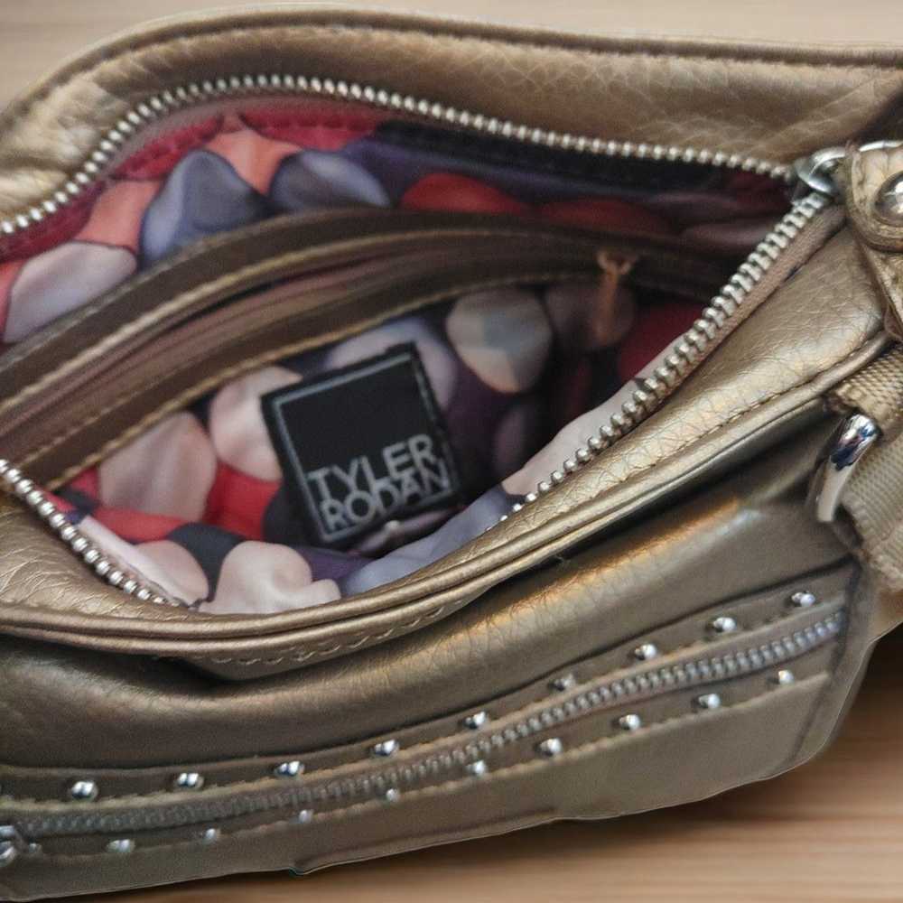 Tyler Rodan metallic gold purse handbag with buil… - image 3
