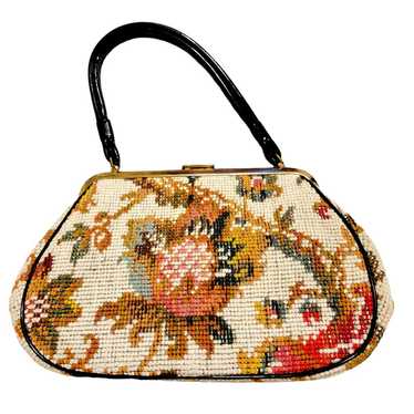 Vintage Floral Gros Point Needlepoint Bag Shoulder