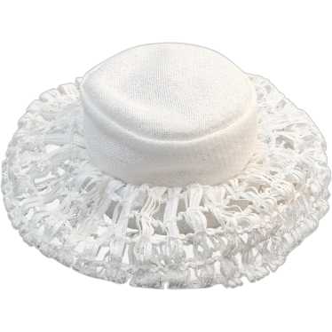 Archie Eason White Hat, Straw Waterfall Brim