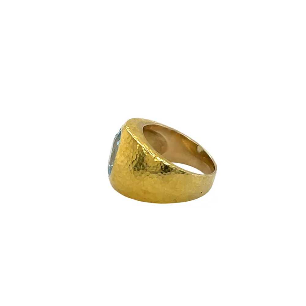 14K Yellow  Gold Aquamarine Ring - image 2