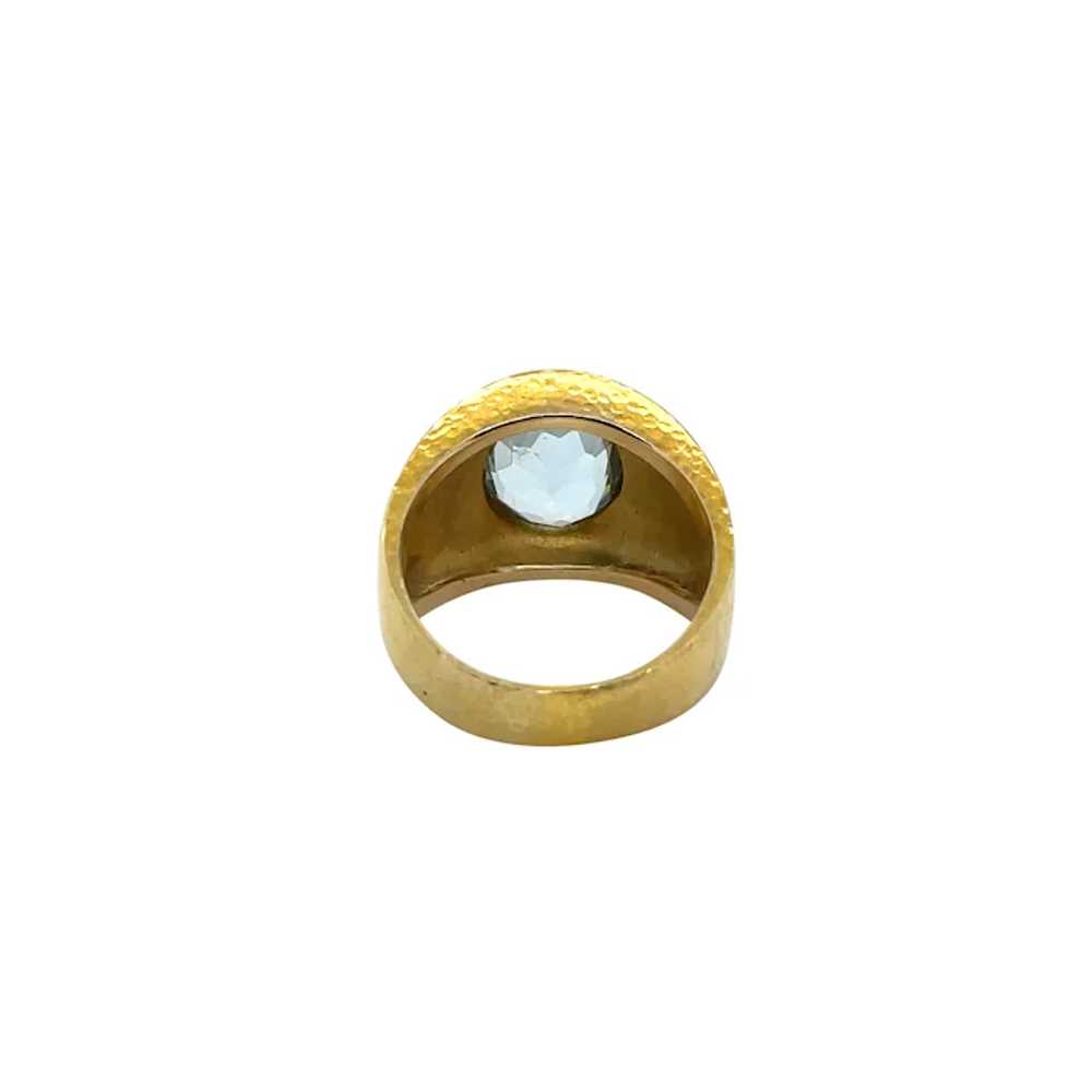 14K Yellow  Gold Aquamarine Ring - image 3