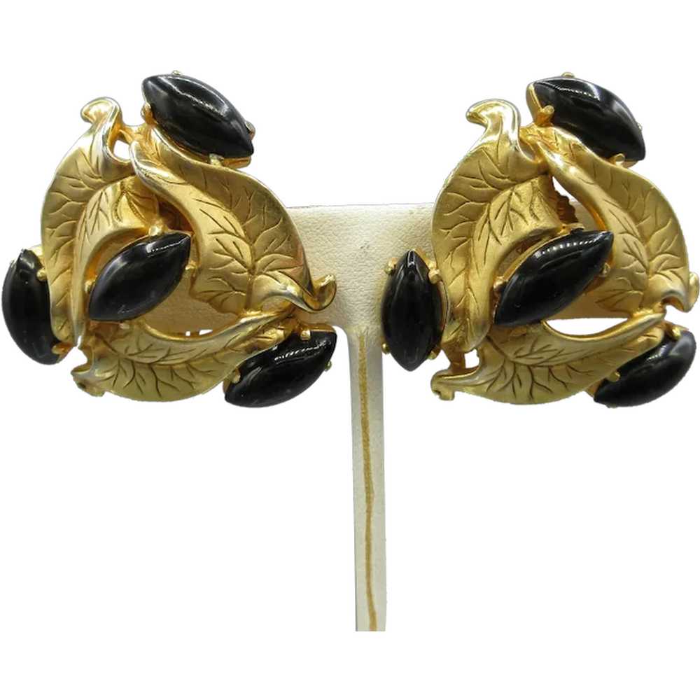 Vintage Schiaparelli Signed Clip Earrings - image 1