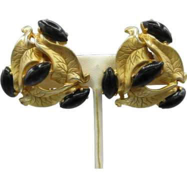 Vintage Schiaparelli Signed Clip Earrings - image 1