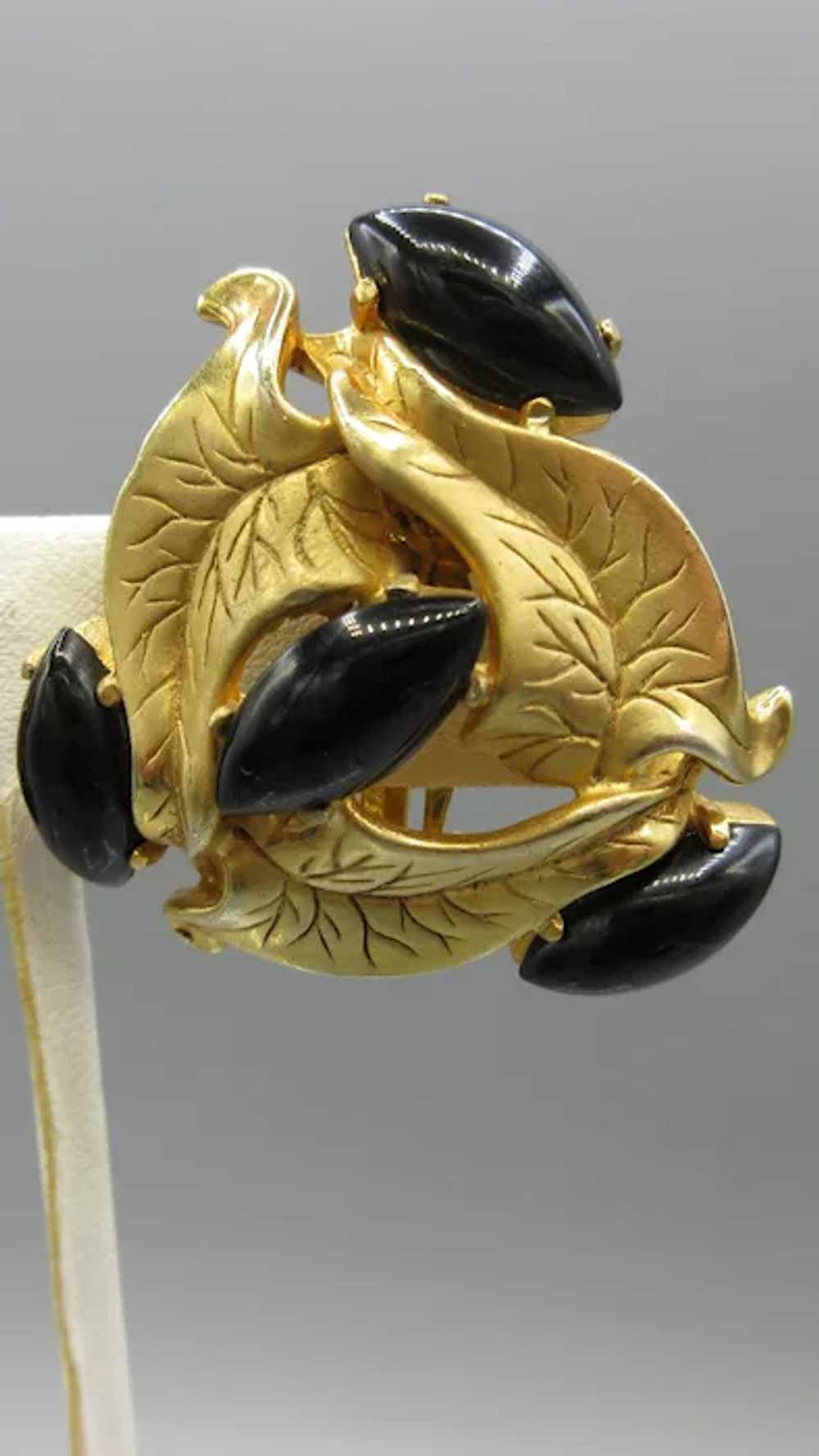 Vintage Schiaparelli Signed Clip Earrings - image 3