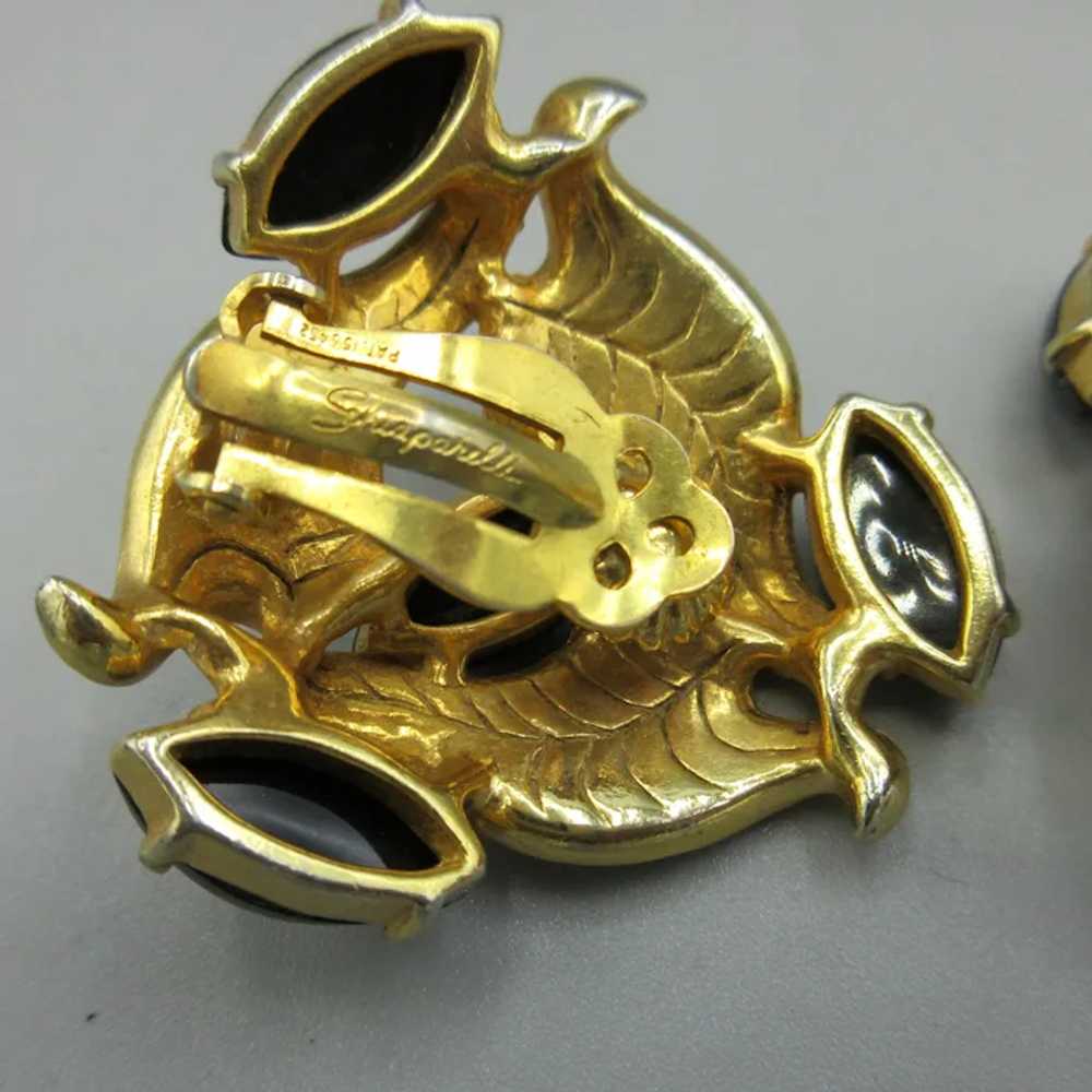 Vintage Schiaparelli Signed Clip Earrings - image 5