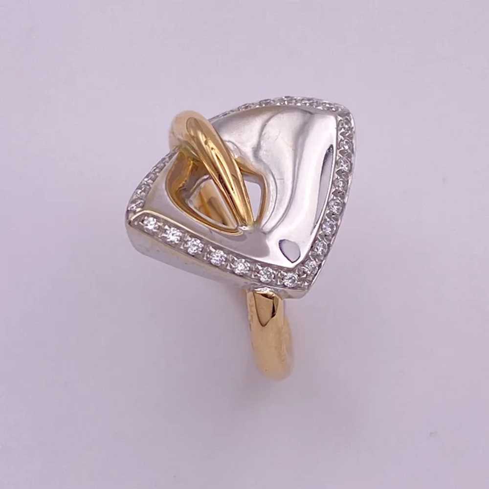 Talento Italiano Designer Ring 18K Two-Tone Gold … - image 3